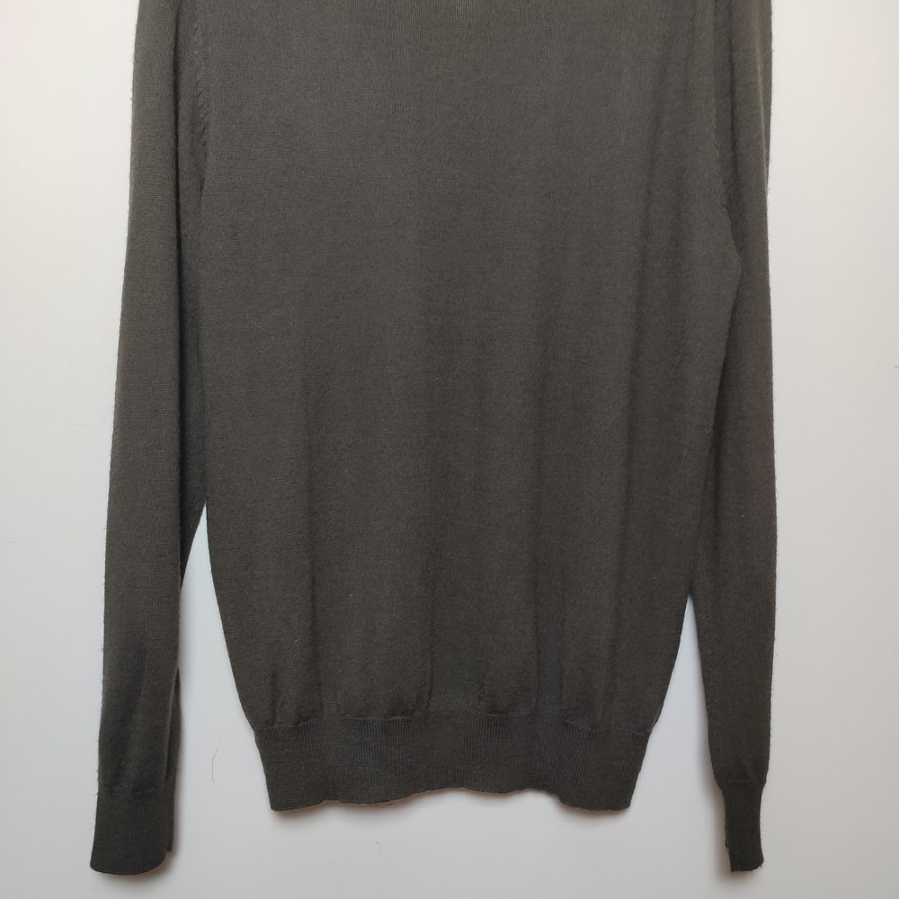 Denver Hayes Argyle Diamond V-Neck Knit Sweater Charcoal Brown Tan Size Medium - Picture 6 of 11